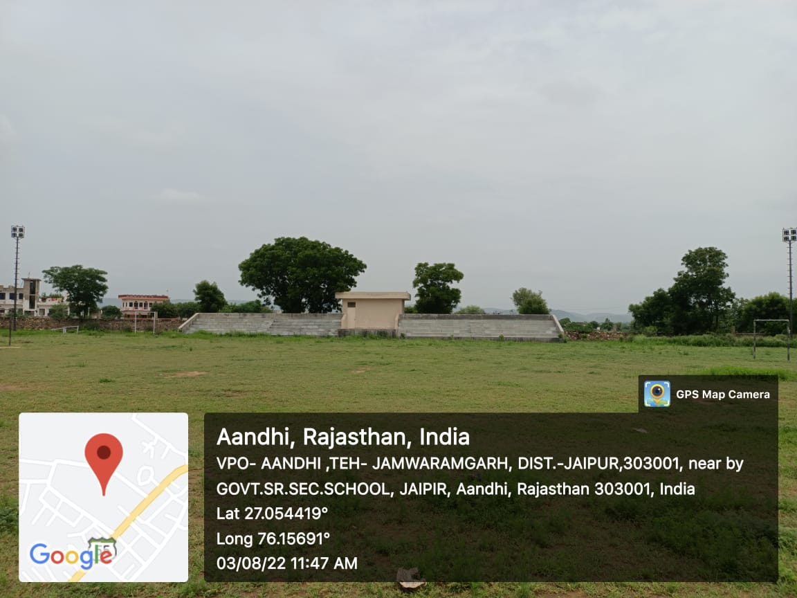 Construction of play ground at Government Senior Secondary School- Aandhi, District Jaipur 