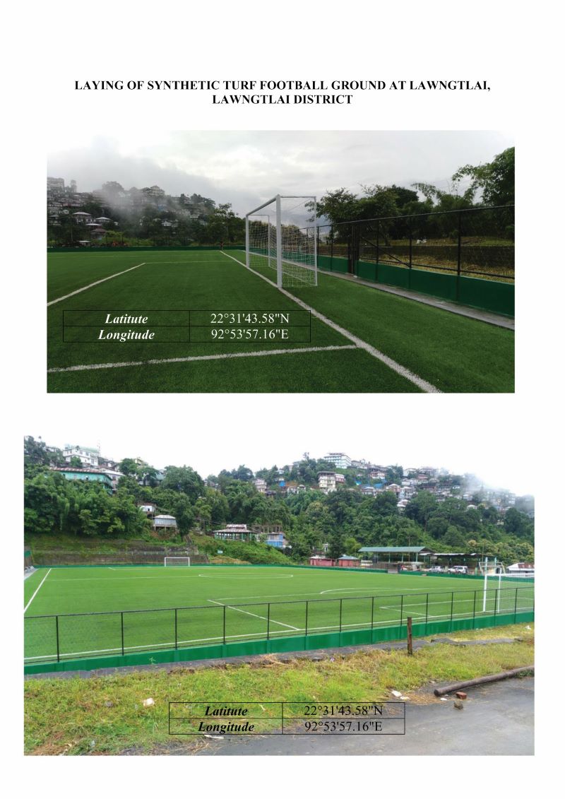 Laying of Synthetic Turf Football Ground at Lawngtlai Playground, District Lawngtlai