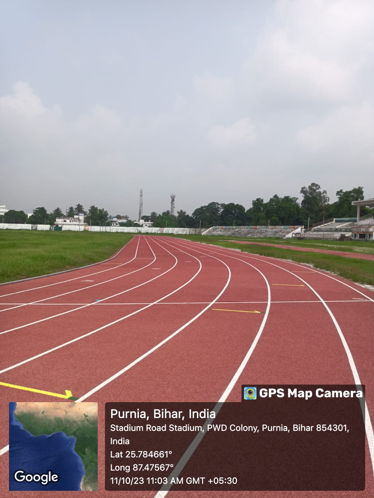 Synthetic Athletics track at Rangbhumi maidan Purnea