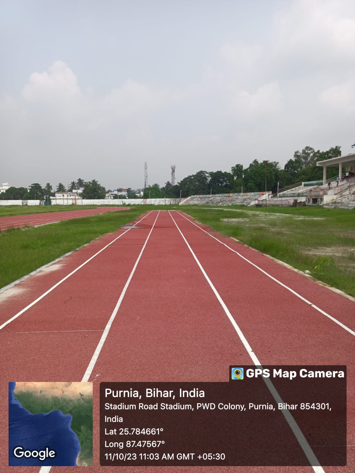 Synthetic Athletics track at Rangbhumi maidan Purnea