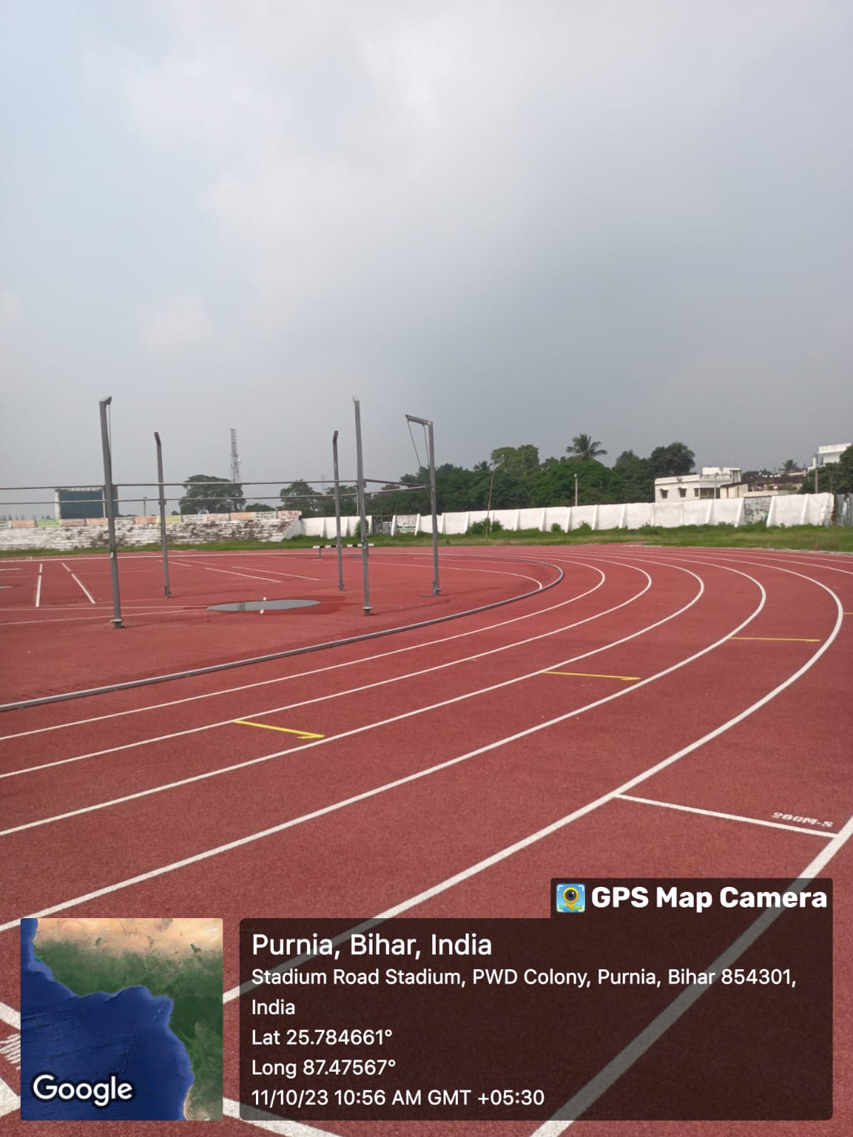 Synthetic Athletics track at Rangbhumi maidan Purnea