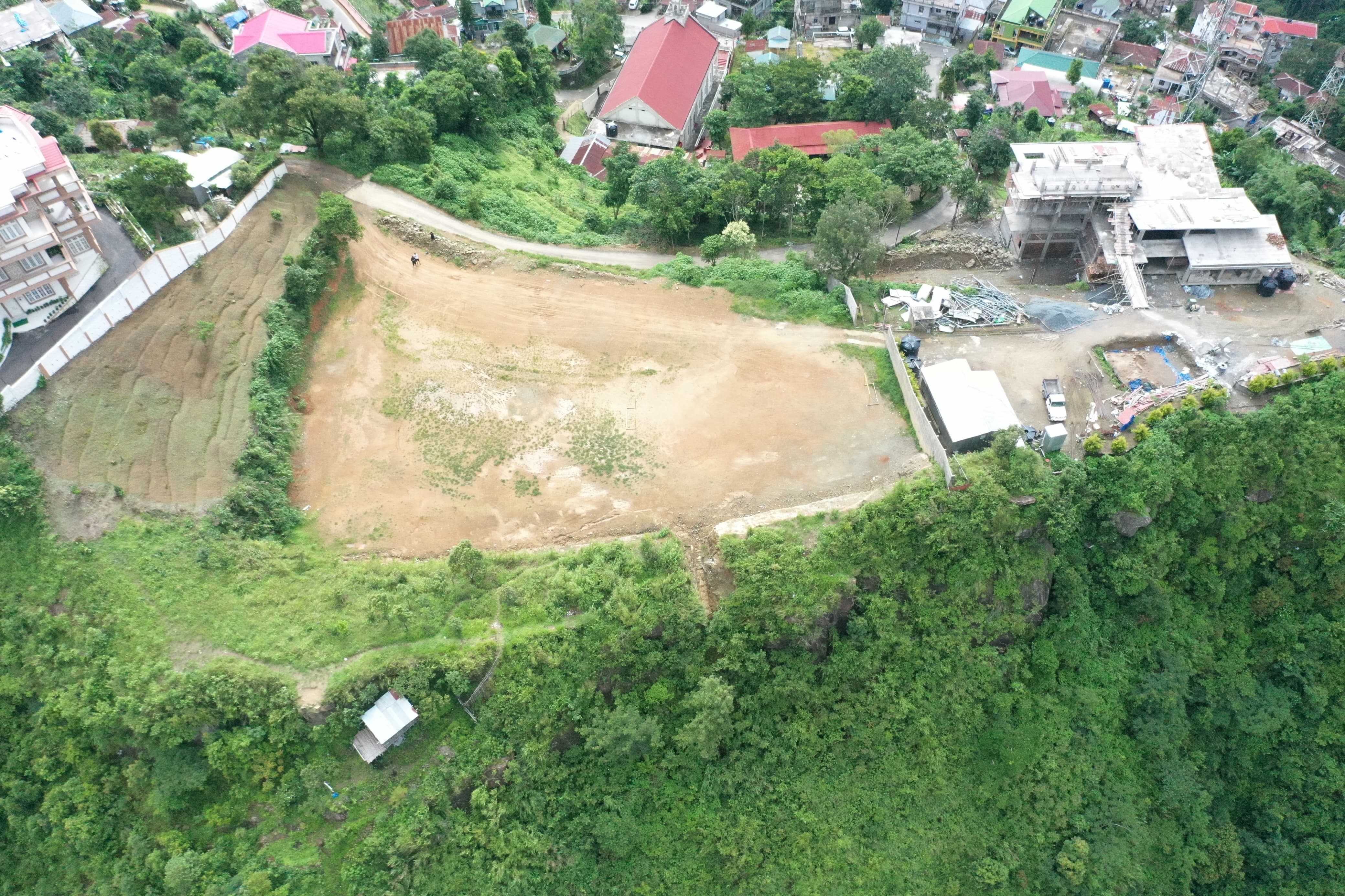 Aerial view of the work site