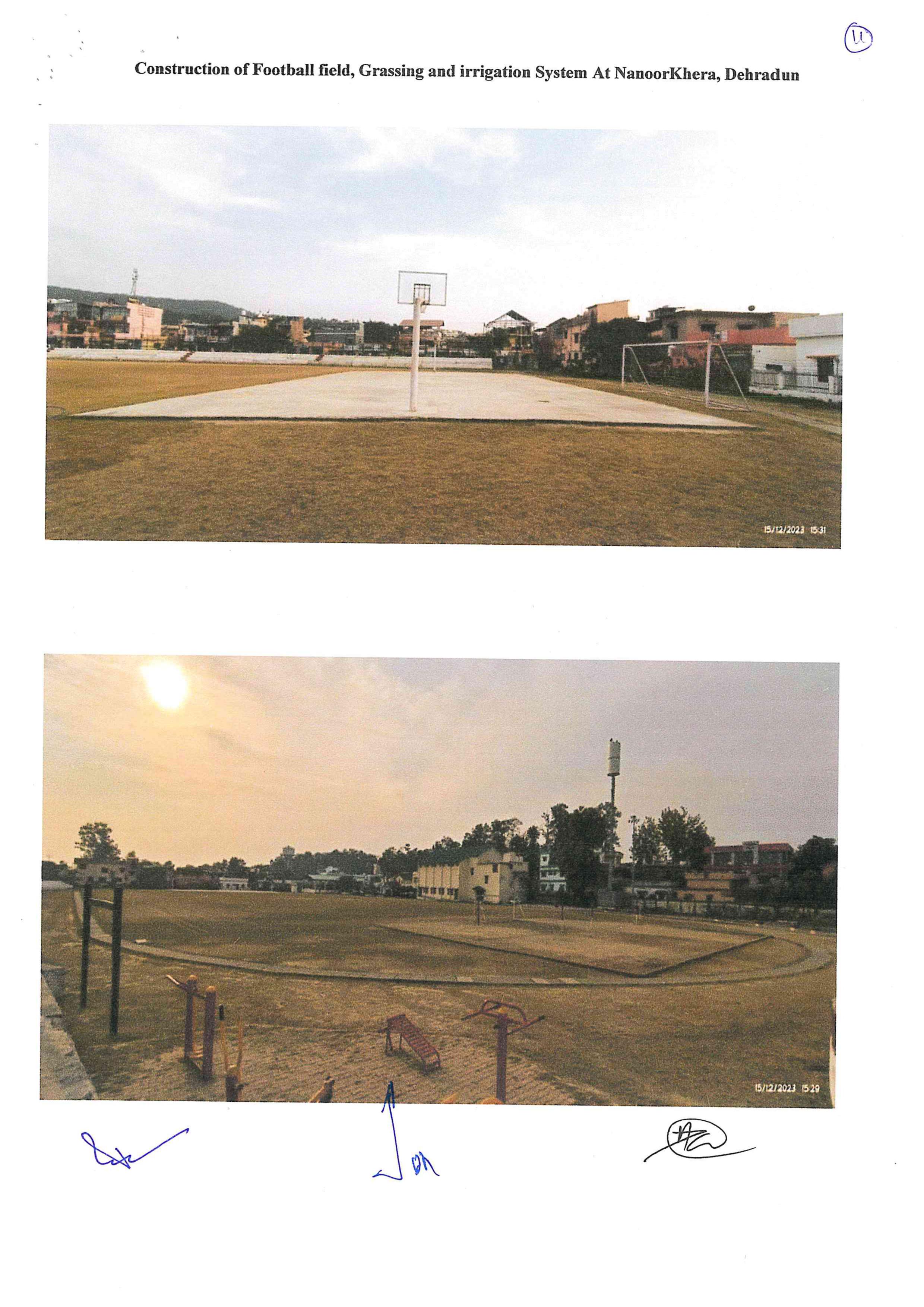 Construction of Football field, grassing and irrigation system for mini stadium at Nanoorkhera District- Dehradun