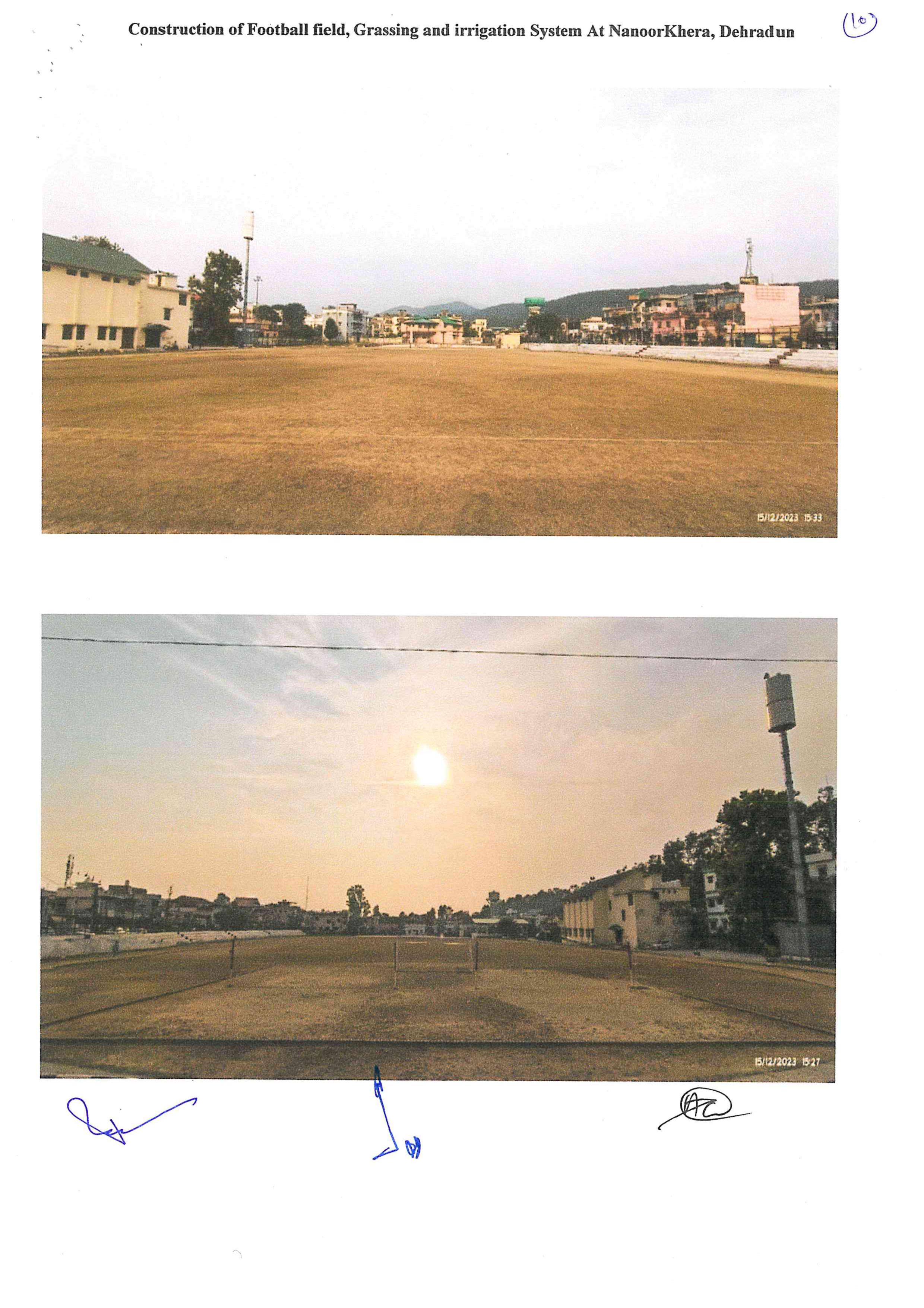 Construction of Football field, grassing and irrigation system for mini stadium at Nanoorkhera District- Dehradun