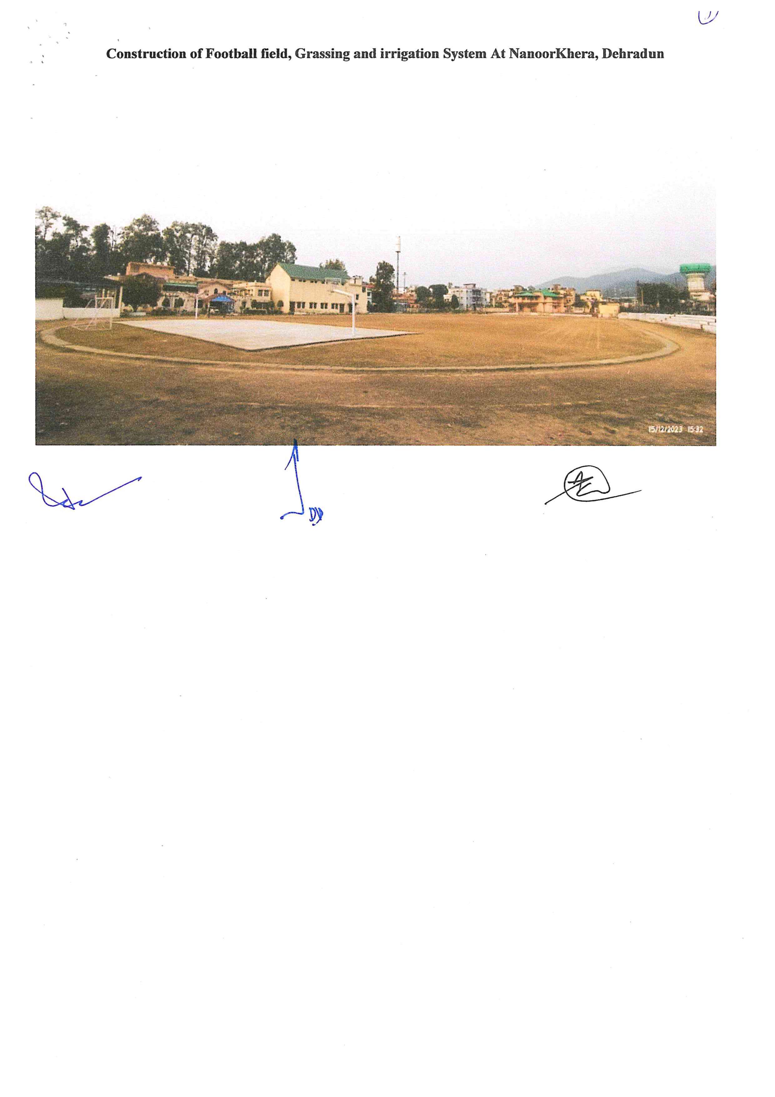 Construction of Football field, grassing and irrigation system for mini stadium at Nanoorkhera District- Dehradun