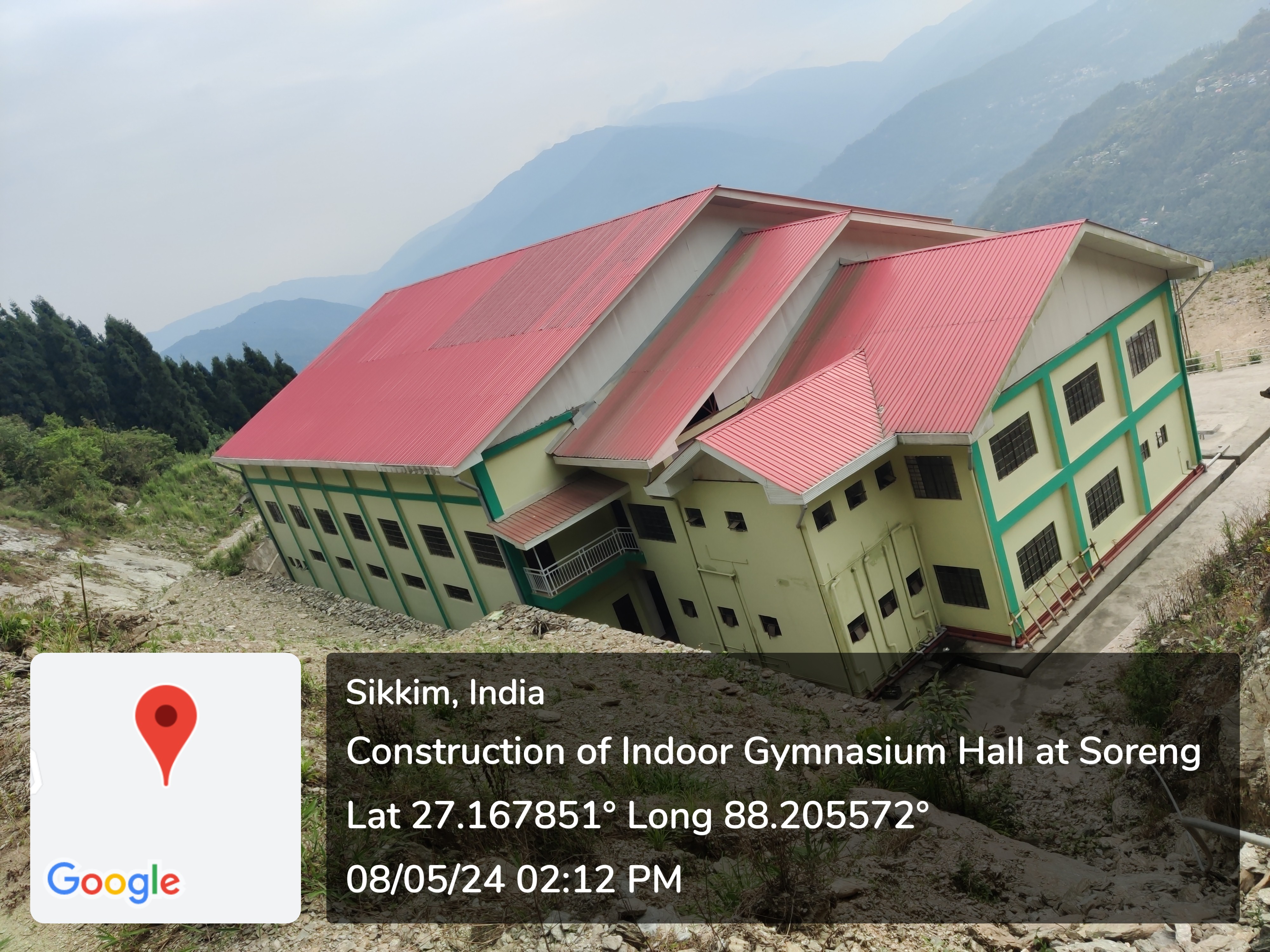 Indoor Gymnasium Hall at Soreng, West Sikkim (Soreng District) - View from top