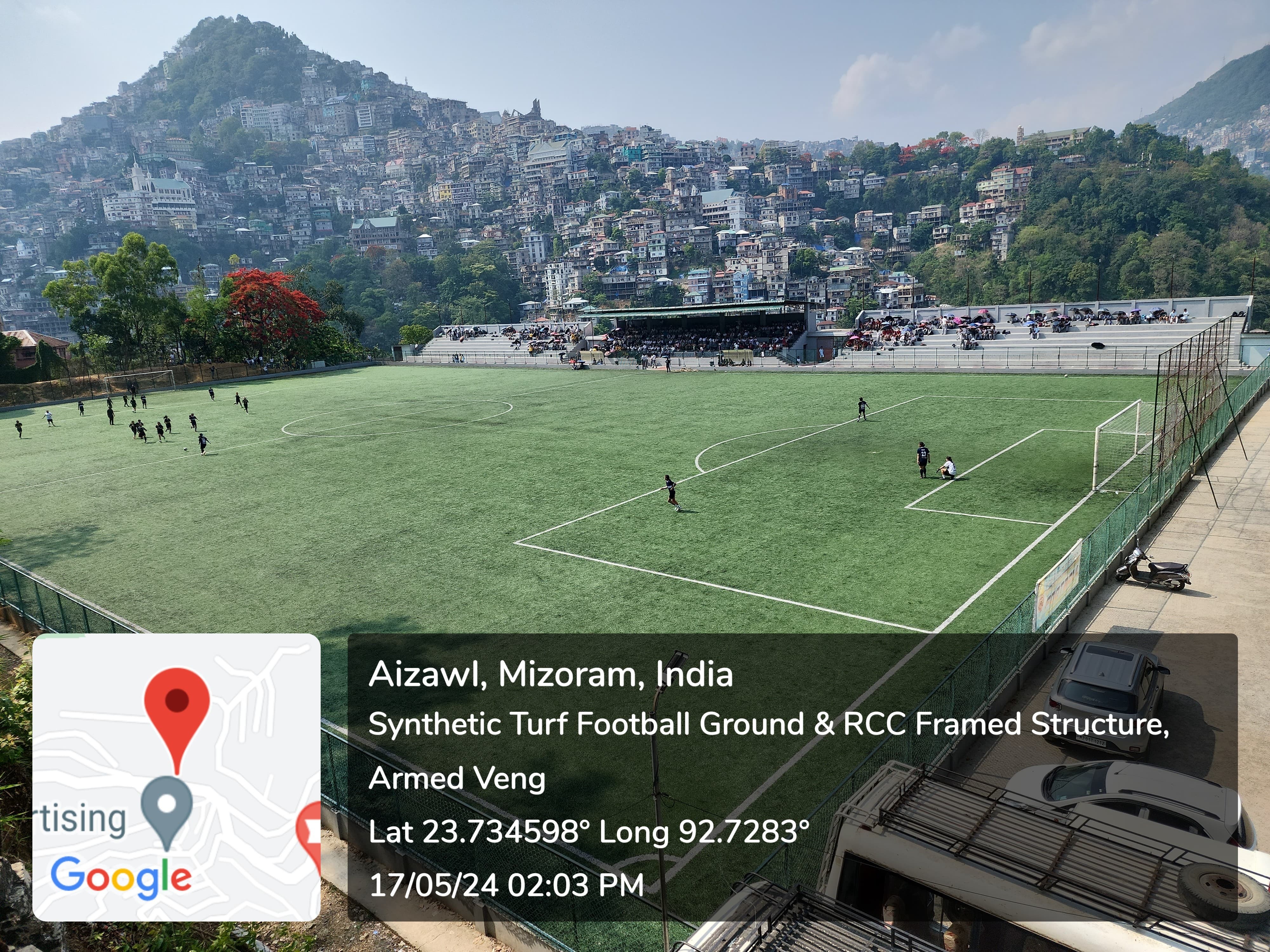 Synthetic Turf Football Ground and RCC Framed Structure 